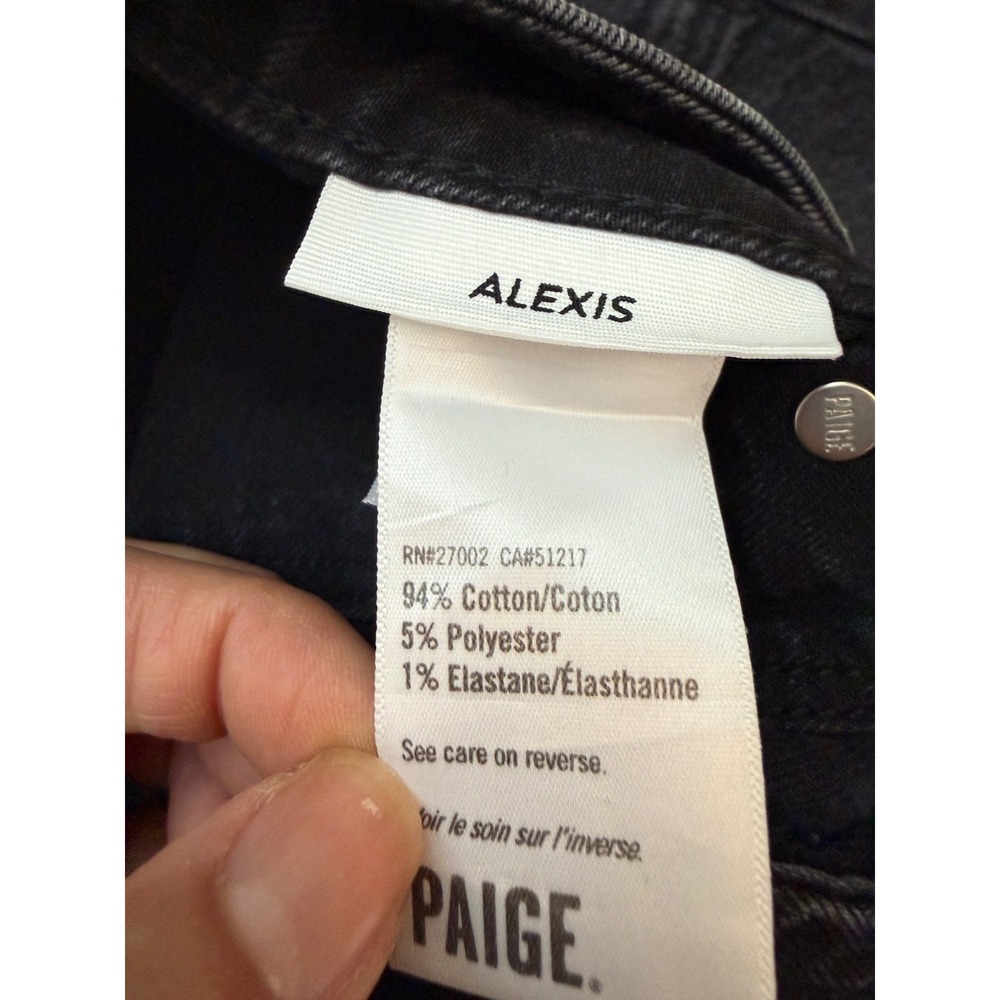 PAIGE Womens Alexis Jeans High Rise Wide Leg Patch Pocket Denim Size 27 - Picture 4 of 10